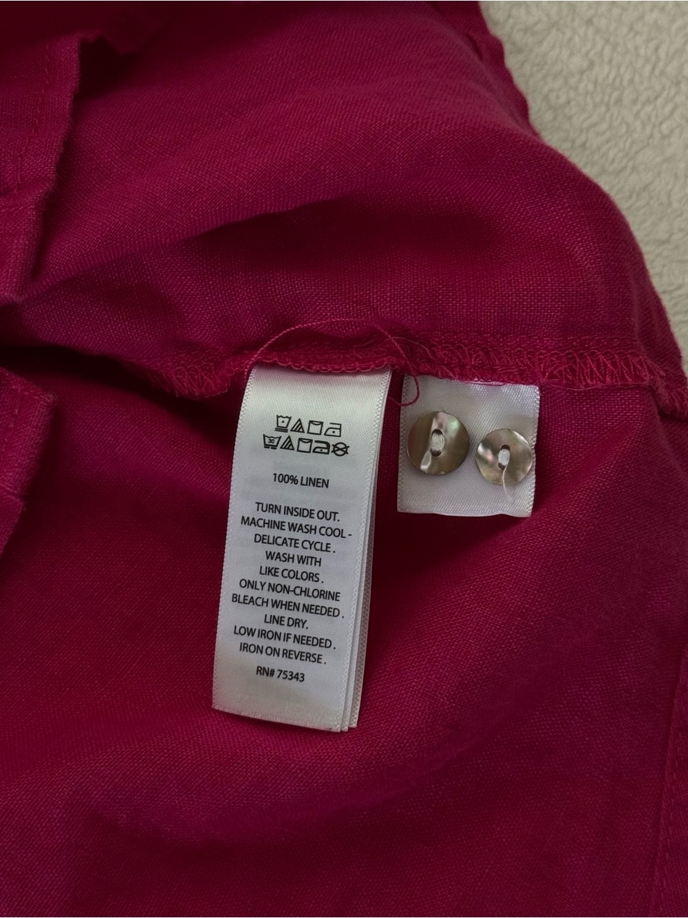 Rachel Zoe Women's Large
Magenta Pink 100% Linen
Boxy Button Down Shirt
Summer - Picture 4 of 8